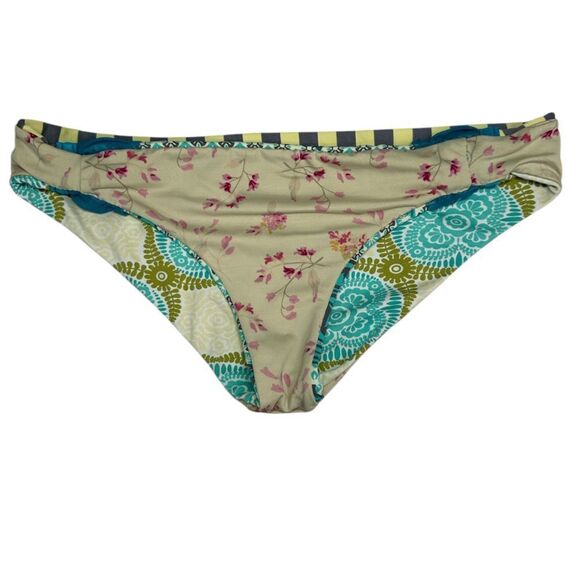 Maaji Reversible Floral Bikini Bottom With Ruched Lace Size M - Picture 7 of 10